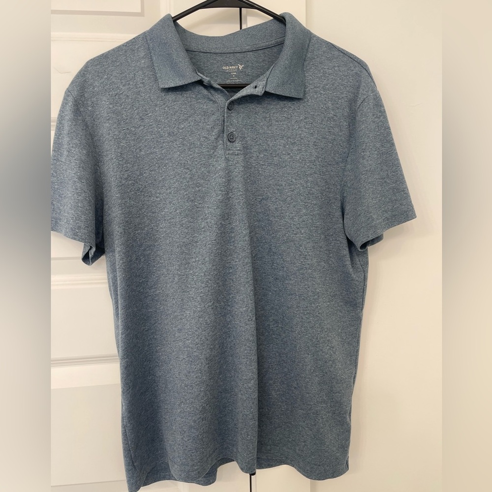 Old Navy Heathered Blue Polo Shirt (NWOT)